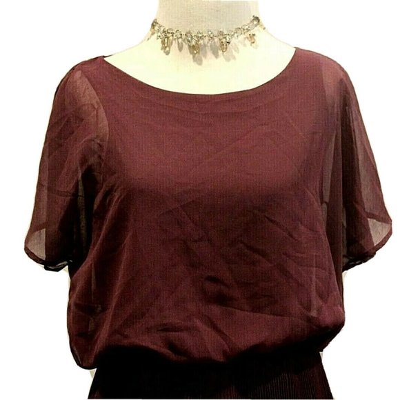 LUSH Plum Dolman Sleeve Open Back Sheath Dress - Picture 3 of 9